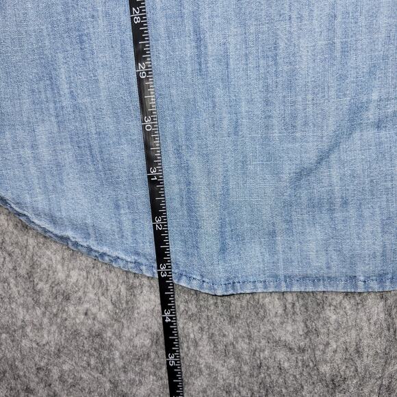 Gap Chambray Shirt Men Size XL Tall Long Sleeve Button Up Classic Cowboy Western - Picture 7 of 9